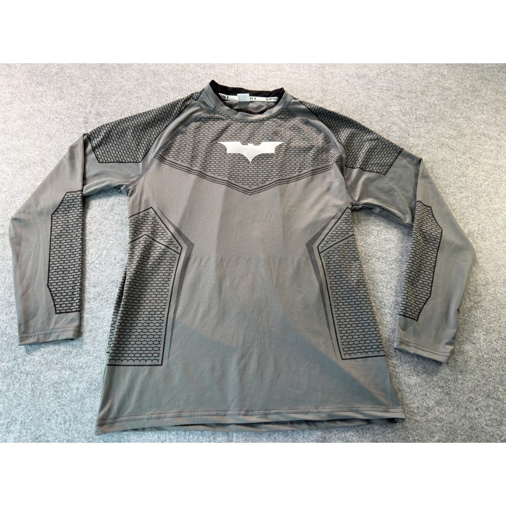 Unbranded Batman Compression Shirt Men Large Grey Superhero Long Sleeve Training